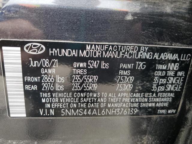2022 HYUNDAI SANTA FE L 5NMS44AL6NH376139