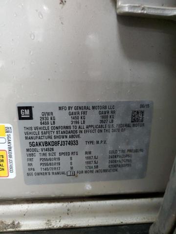 2015 BUICK ENCLAVE 5GAKVBKD8FJ374933