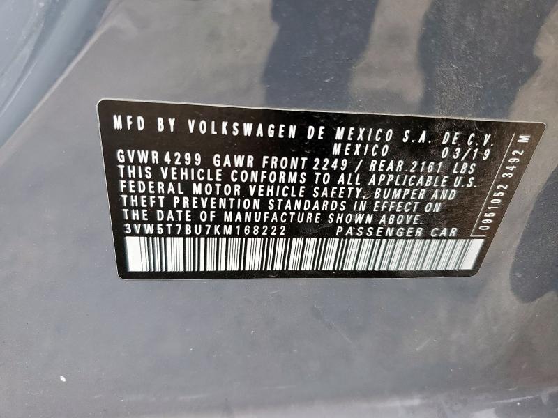 2019 VOLKSWAGEN JETTA GLI - 3VW5T7BU7KM168222