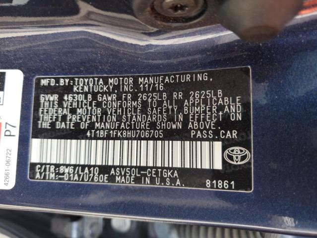 2017 TOYOTA CAMRY LE - 4T1BF1FK8HU706705