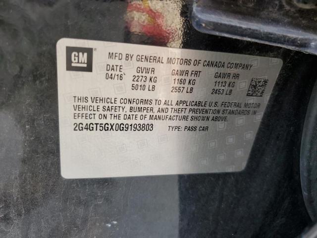 2016 BUICK REGAL PREM 2G4GT5GX0G9193803
