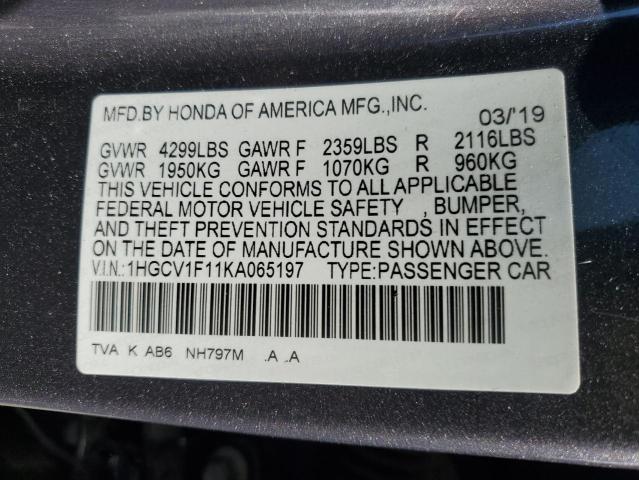 2019 HONDA ACCORD LX - 1HGCV1F11KA065197