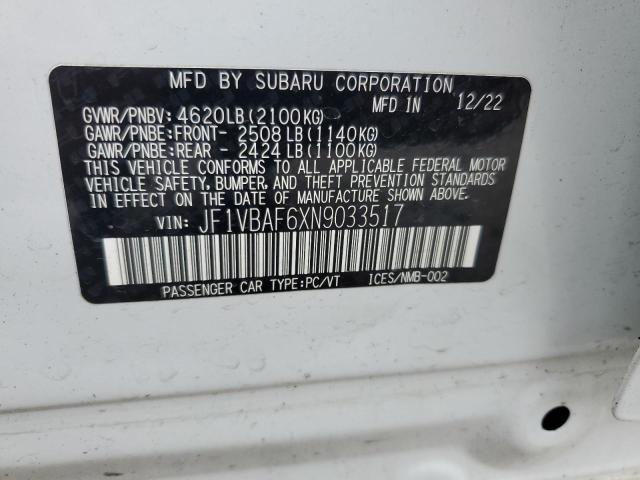 2022 SUBARU WRX PREMIU JF1VBAF6XN9033517