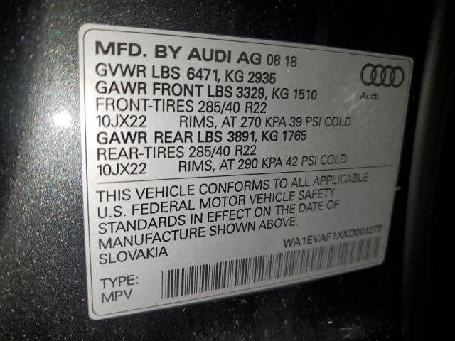 2019 AUDI Q8 PREMIUM WA1EVAF1XKD004270