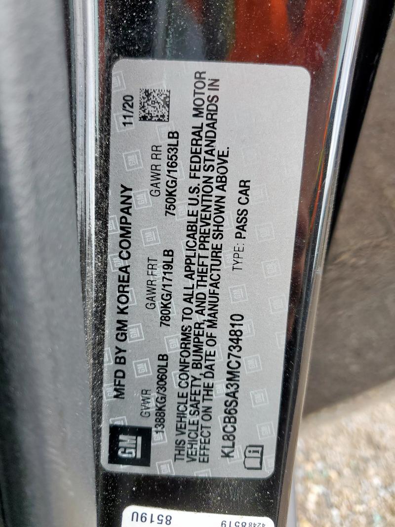 2021 CHEVROLET SPARK LS KL8CB6SA3MC734810