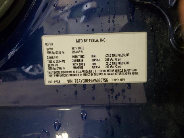 2023 TESLA MODEL Y - 7SAYGDEE5PA080756
