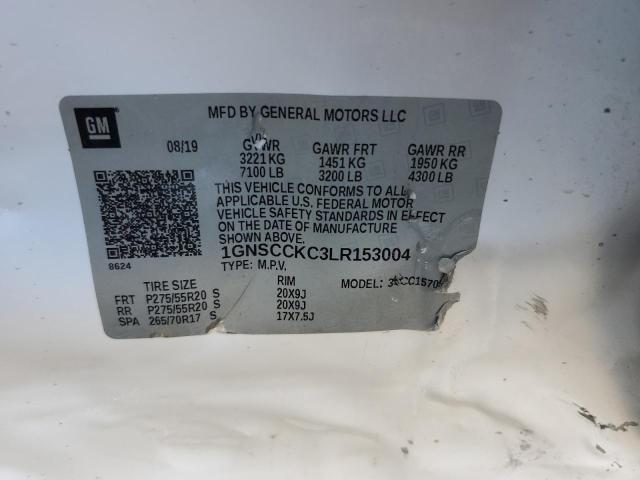 2020 CHEVROLET TAHOE C150 1GNSCCKC3LR153004