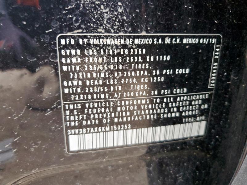 2019 VOLKSWAGEN TIGUAN SE 3VV3B7AX6KM153253