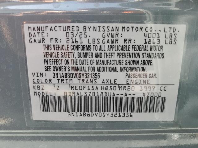 2025 NISSAN SENTRA SR 3N1AB8DV0SY321356