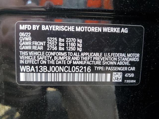 2022 BMW 530 XI WBA13BJ00NCL05216