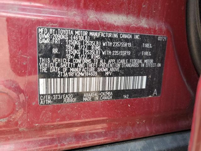 2021 TOYOTA RAV4 XLE P - 2T3A1RFV2MW184609