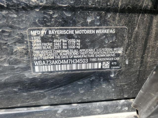 2021 BMW 228XI WBA73AK04M7H34503