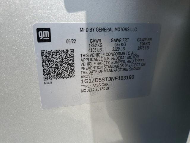 2022 CHEVROLET MALIBU LT - 1G1ZD5ST3NF163190