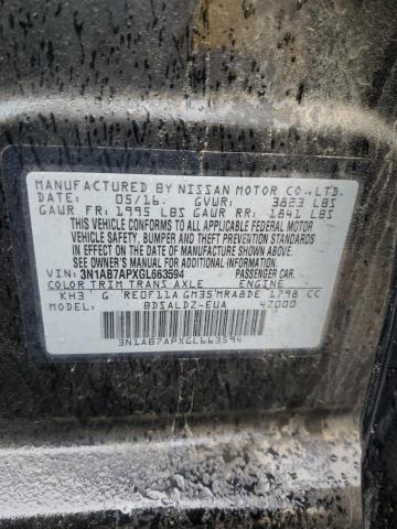 2016 NISSAN SENTRA S - 3N1AB7APXGL663594