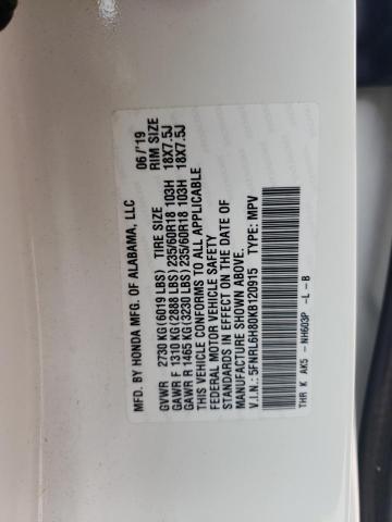 2019 HONDA ODYSSEY TO 5FNRL6H80KB120915