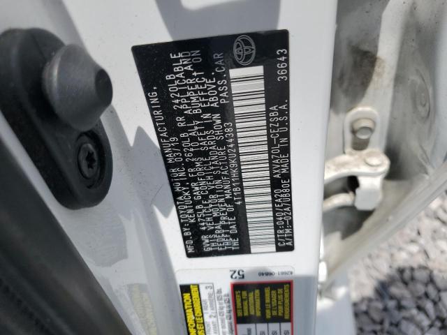 2019 TOYOTA CAMRY L - 4T1B11HK9KU244383