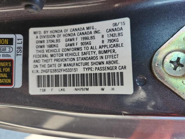 2015 HONDA CIVIC LX 2HGFG3B52FH533151