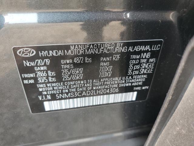 2020 HYUNDAI SANTA FE S 5NMS3CAD2LH204306