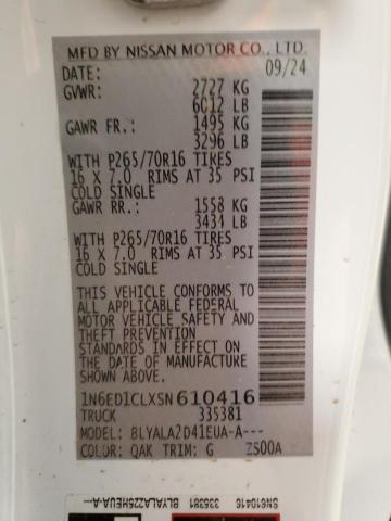 2025 NISSAN FRONTIER S 1N6ED1CLXSN610416