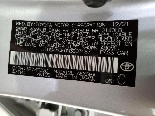 jtds4mce0n3503187 - 2022 Toyota corolla se - #59388165