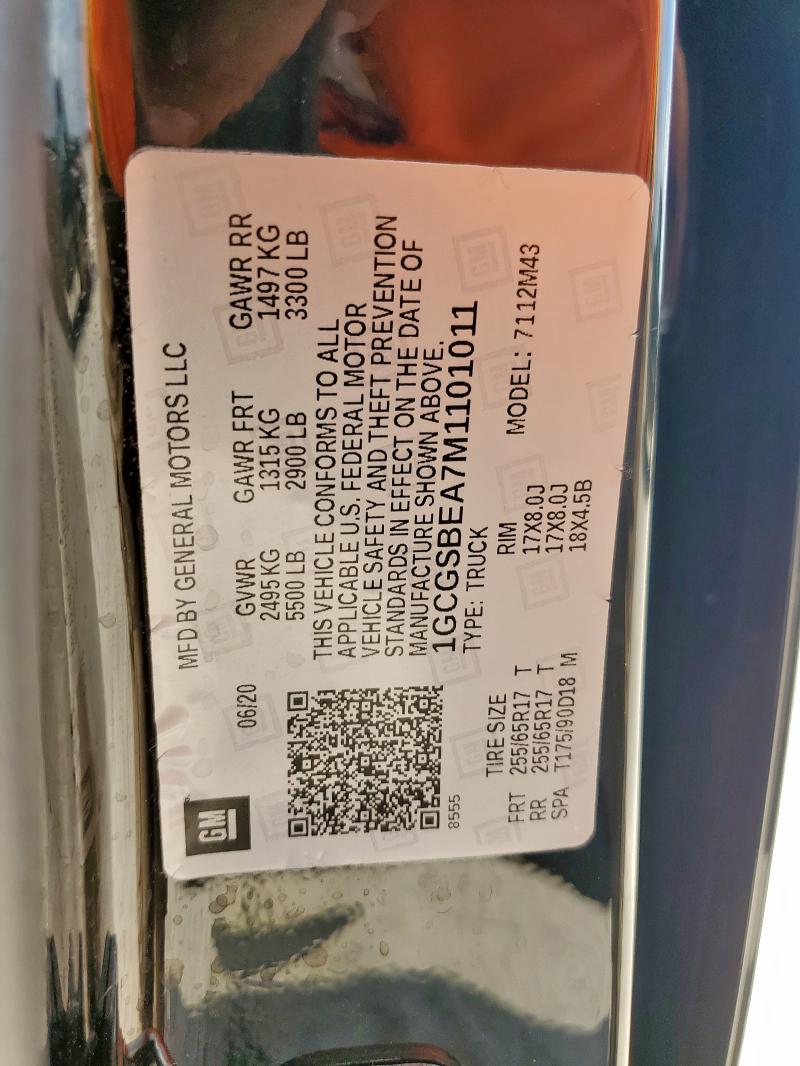 2021 CHEVROLET COLORADO - 1GCGSBEA7M1101011