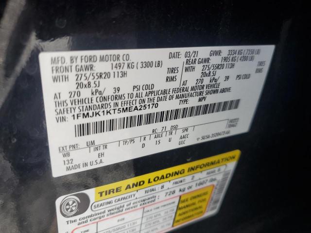 2021 FORD EXPEDITION - 1FMJK1KT5MEA25170