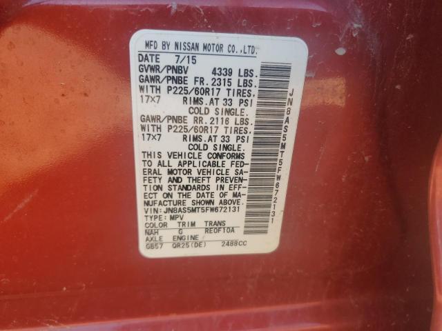 2015 NISSAN ROGUE SELE - JN8AS5MT5FW672131