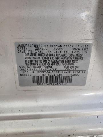 2016 NISSAN VERSA S - 3N1CN7AP0GL870818