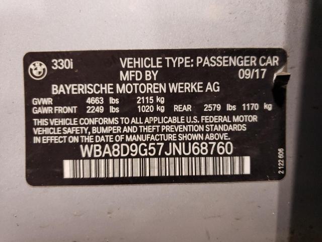 2018 BMW 330 XI WBA8D9G57JNU68760