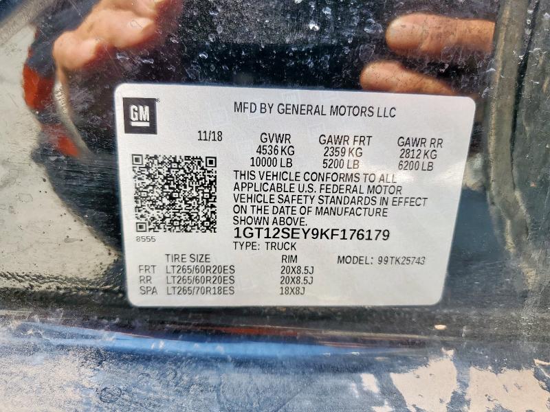 2019 GMC SIERRA K25 1GT12SEY9KF176179