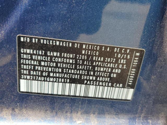 2016 VOLKSWAGEN GOLF S/SE 3VW217AU1GM028619