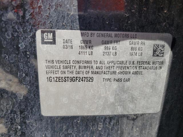 2016 CHEVROLET MALIBU LT 1G1ZE5ST9GF247529