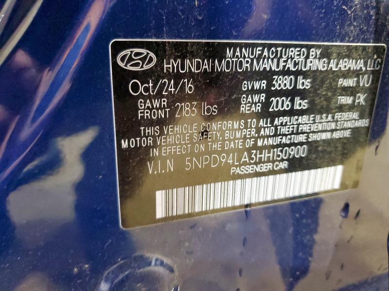 2017 HYUNDAI ELANTRA EC - 5NPD94LA3HH150900