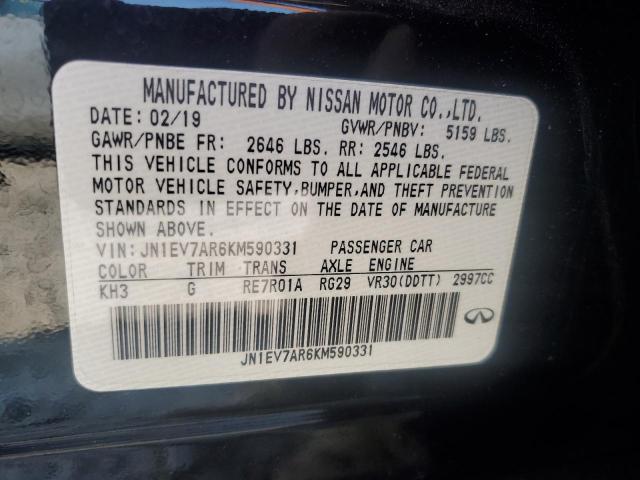 2019 INFINITI Q50 LUXE JN1EV7AR6KM590331