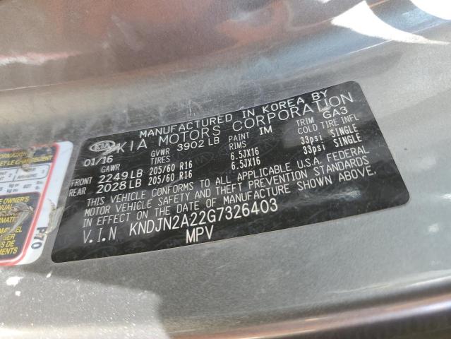 2016 KIA SOUL - KNDJN2A22G7326403