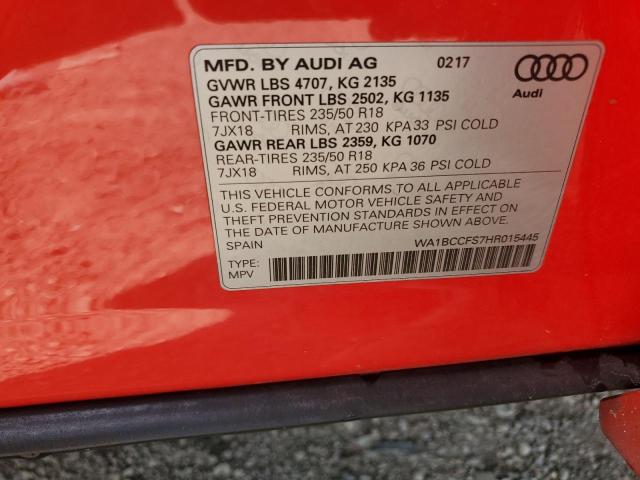 2017 AUDI Q3 PREMIUM WA1BCCFS7HR015445