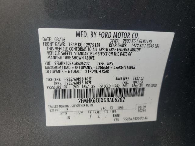 2016 FORD FLEX SEL 2FMHK6C8XGBA06202