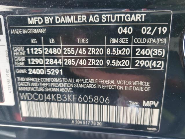 2019 MERCEDES-BENZ GLC COUPE WDC0J4KB3KF605806