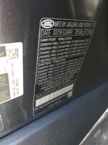 2020 LAND ROVER RANGE ROVE SALWR2SU9LA884751