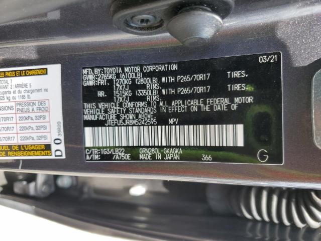 2021 TOYOTA 4RUNNER SR JTEFU5JR8M5242595