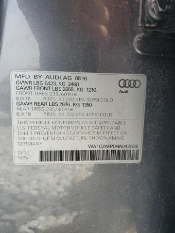 2017 AUDI Q5 PREMIUM WA1C2AFP0HA042539