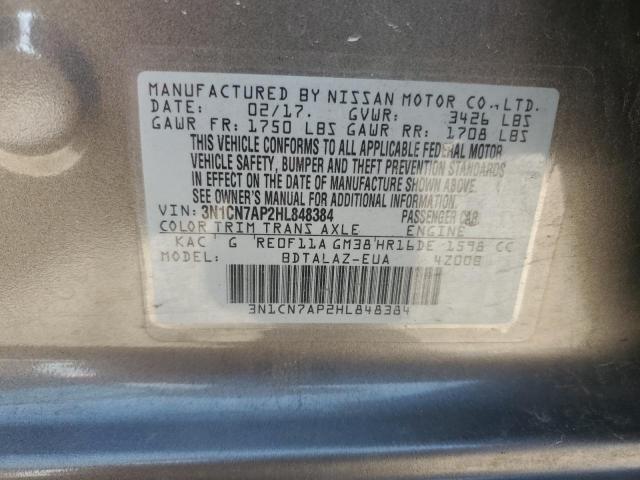 2017 NISSAN VERSA S - 3N1CN7AP2HL848384