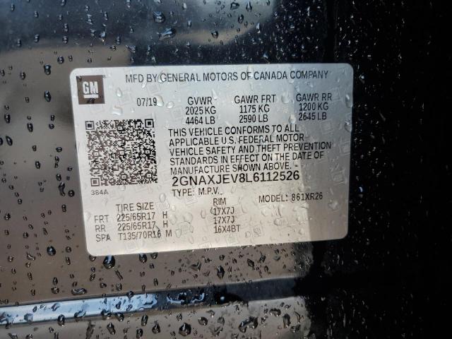 2020 CHEVROLET EQUINOX LT 2GNAXJEV8L6112526