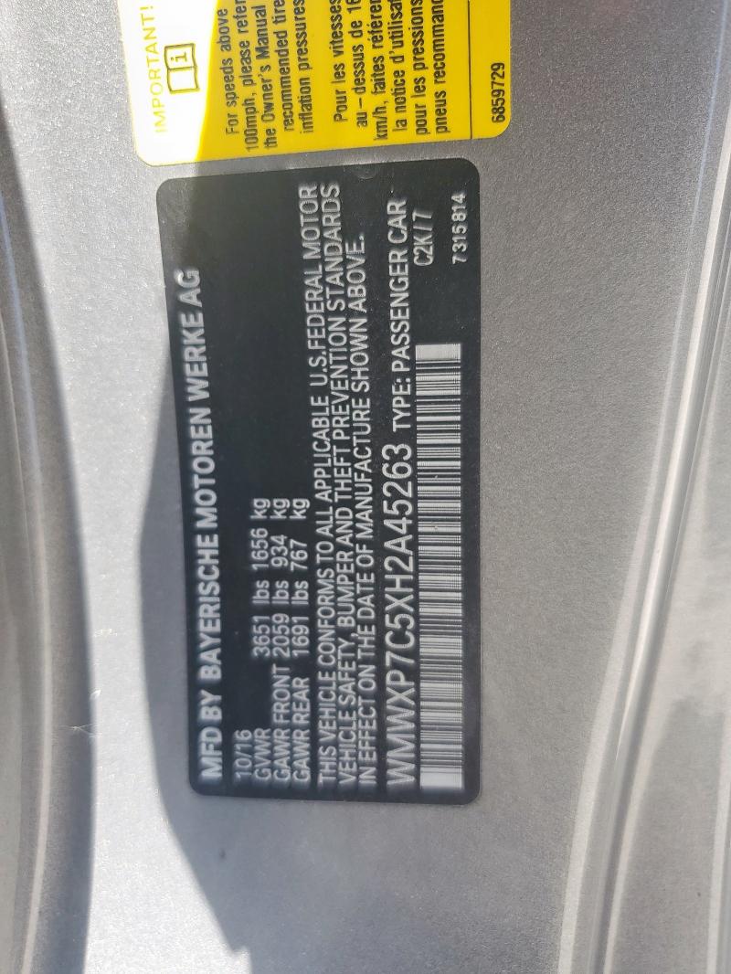 2017 MINI COOPER S WMWXP7C5XH2A45263