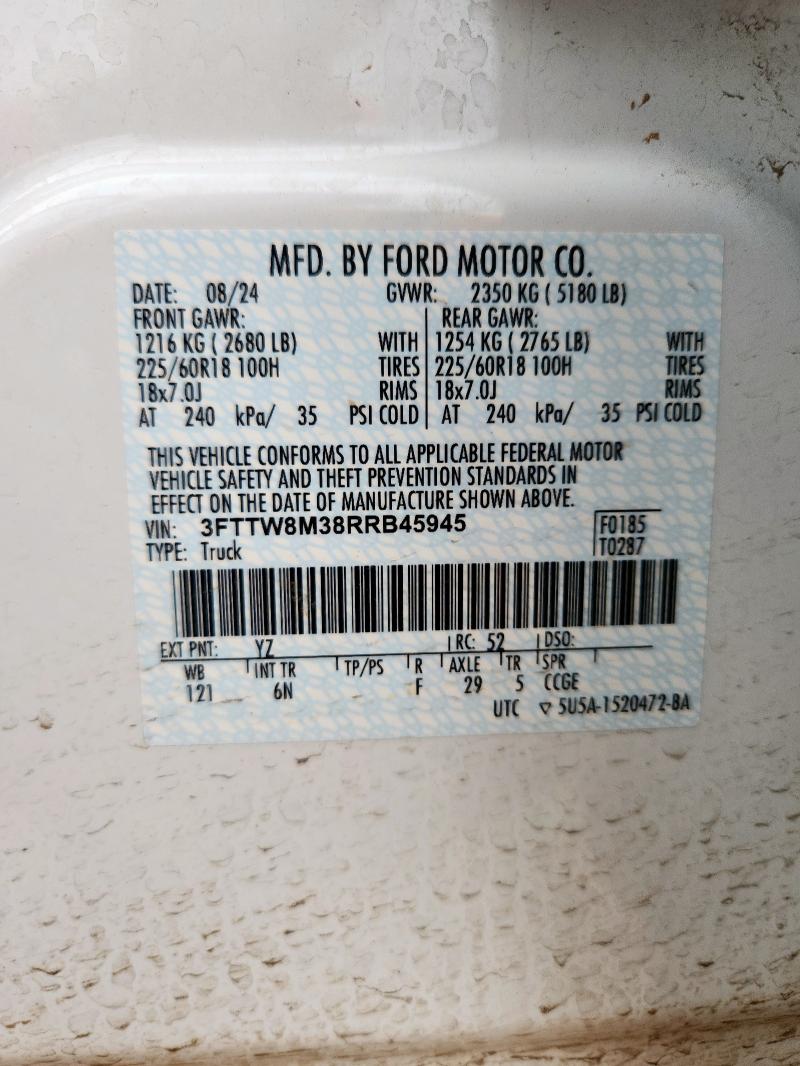 2024 FORD MAVERICK L 3FTTW8M38RRB45945