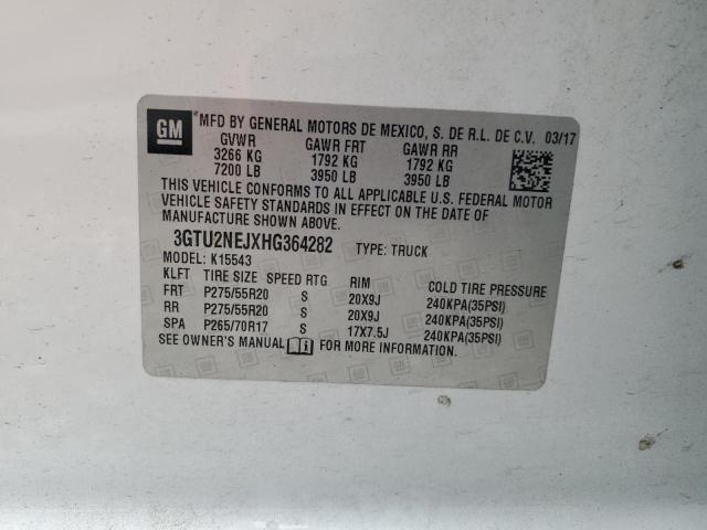2017 GMC SIERRA K15 - 3GTU2NEJXHG364282