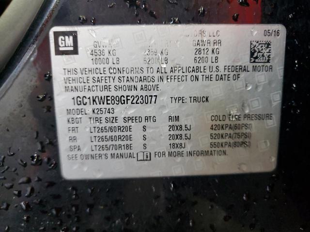2016 CHEVROLET silverado 1GC1KWE89GF223077