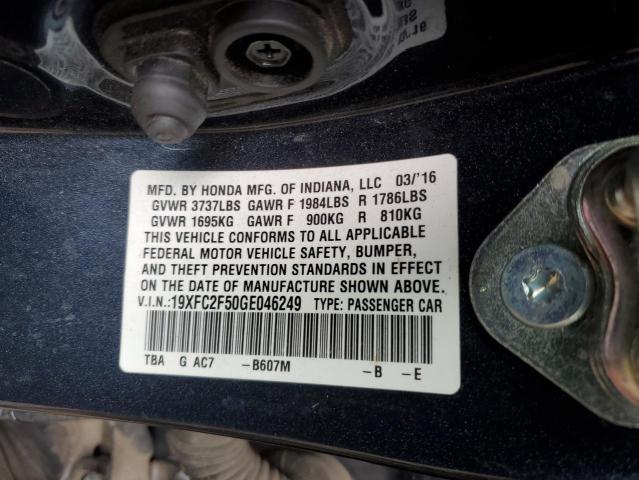 2016 HONDA CIVIC LX 19XFC2F50GE046249
