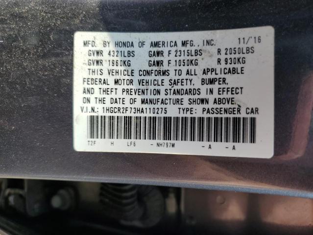 2017 HONDA ACCORD EX 1HGCR2F73HA110275