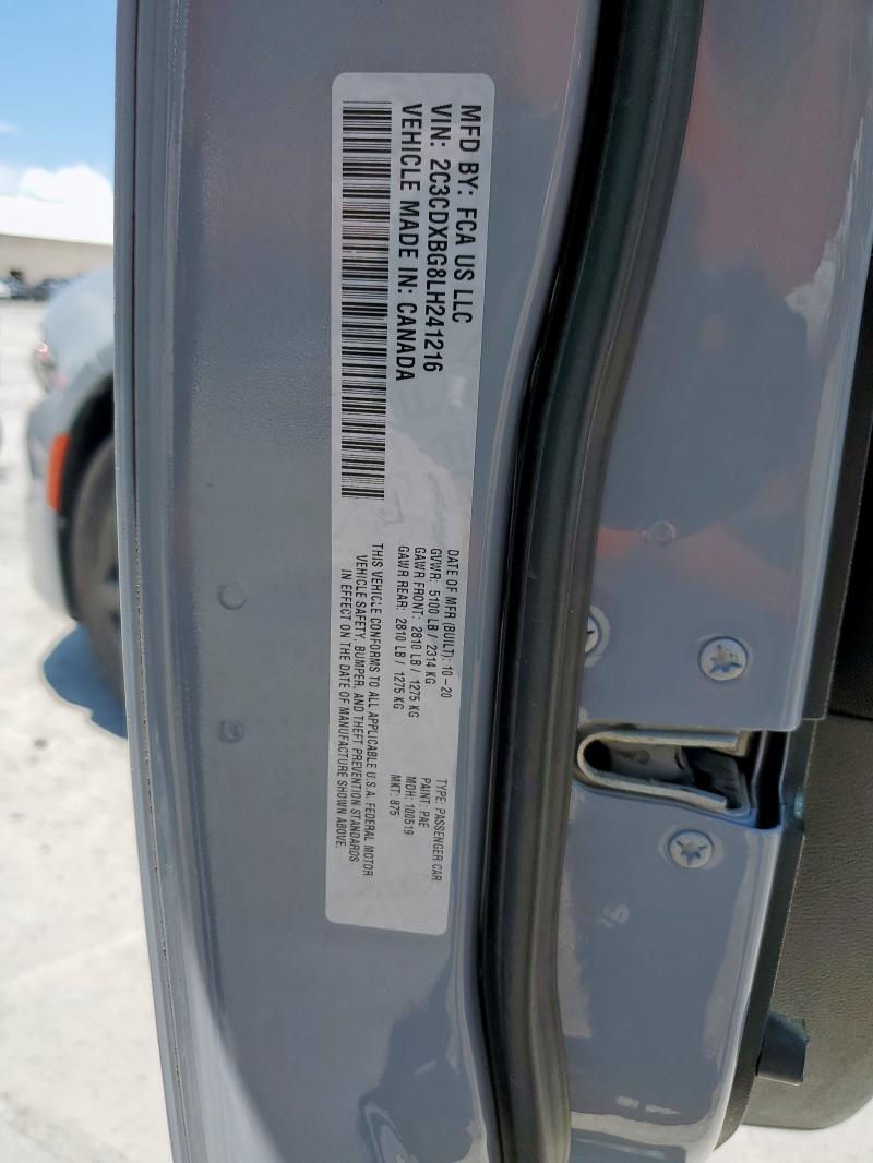 2020 DODGE CHARGER SX 2C3CDXBG8LH241216